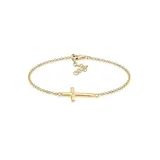Elli Armband Kreuz Kristall Silber Vergoldet