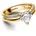 163100C01 Damen-Ring Doppelschiene mit Herz Goldfarben 60/19 1