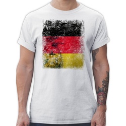 Shirtracer T-Shirt Deutschland WM Adler Flagge – Fussball EM 2024 – Herren Premium T-Shirt t shirt deutschland – fussball em fanartikel – fußball wm weiß M
