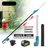 Elektrische Hochast-heckenschere, Bürstenloser Teleskop-heckenschneider Für Makita 18v-akku (1 Akku)