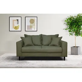 Home Affaire 2-Sitzer HOME AFFAIRE "VEYRAS, hoher Sitzkomfort, Maße B/T/H: 162/84/76 cm", grün, B:162cm H:76cm T:84cm, 100% Polyester, Sofas, mit Wellenunterfederung, incl. Rückenkissen und Zierkissen