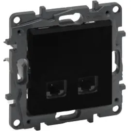 Legrand Computersteckdose 2xRJ45 CAT5e FTP schwarz Niloe Step 2410