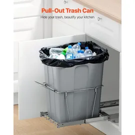 Vevor ausziehbarer Mülleimer 35 Qt grau