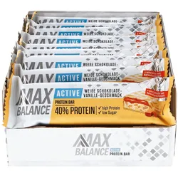 Maxbalance 40% Active Proteinriegel weiße Schokolade-Vanille 50 g, 15er Pack