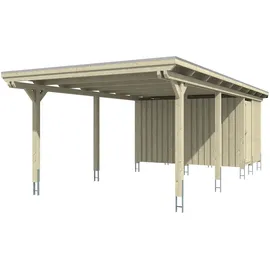 SKANHOLZ Emsland mit Abstellraum und EPDM Dach 4,04 x 8,46 m schiefergrau