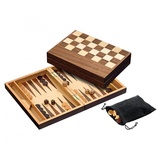 Philos Schach/Backgammon, Walnuss, Feld 32 mm,