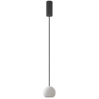 LUCANDE LED-Hängeleuchte Darkorin, weiß, Kerben, Gips, 12 cm