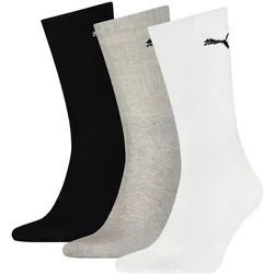 PUMA Unisex Sport-Socken, 3er Pack - Sport Crew Lightweigth, Tennissocken, uni Mehrfarbig 39-42