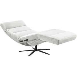 KAWOLA Relaxliege ALINA Cord 360° drehbar 80 x 100 x 200 cm Weiß mit Kissen