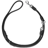 Hunter Verstellbare Führleine Round & Soft Canadian UP, schwarz, weiches Leder, 3-Fach verstellbar, rundgelegt, nachhaltig, Made in Germany, Größe: 6/200