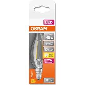 Osram LED Lampe mit E14 5 W, 470 lm, 2700 K, Filament dimmbar