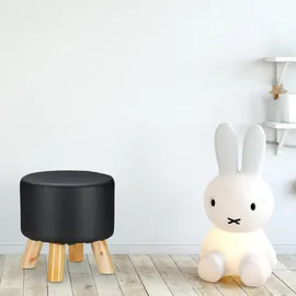 Relaxdays Hocker Kunstleder 30 x 30 x 30 cm Schwarz