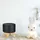 Relaxdays Hocker Kunstleder 30 x 30 x 30 cm Schwarz