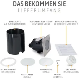 SSC-LUXon Bodeneinbaustrahler Edelstahl 4 W schwenkbar IP67 warmweiß Lieferumfang: 1 Stück silber