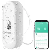 Luminea Home Control WLAN-Außen- und Innen-Temperatur- und Luftfeuchtigkeitssensor, IP65