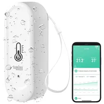 Luminea Home Control WLAN-Außen- und Innen-Temperatur- und Luftfeuchtigkeitssensor, IP65