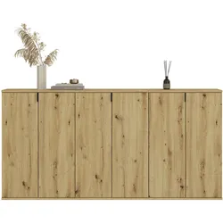 Garderoben-Set INOSIGN "Trondheim, Breite 183 cm, best. aus 3 Kommoden, 6 Türen, 18 Fächer", braun (nox oak nachbildung), B:183cm H:99cm T:34cm, Holzwerkstoff, Kastenmöbel-Sets, Kommode, Sideboard, Kommodenkombination, Kommoden Set