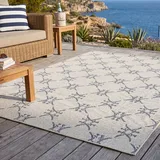Sansibar Nordsee Beach Outdoor-Teppich 67 x 120 cm Beige/Weiß