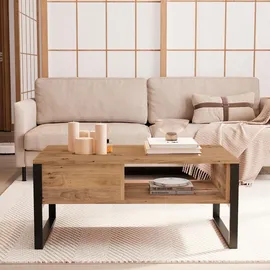 [en.casa] Couchtisch Laukaa Beige Eiche 100 x 60 x 44,5 cm