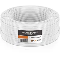 MANAX MANAX® 25m Zwillingslitze 2x 0,75mm2 weiß Kabel 2-adrig