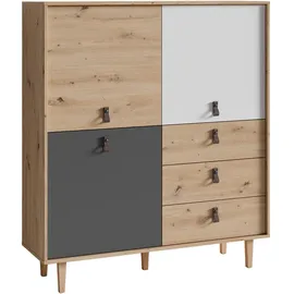 byLIVING Highboard BILL, Breite 120, cm Artisan Eiche (Eiche-Optik)/anthrazit