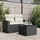 vidaXL Gartentisch mit Glasplatte 72,7 x 57,6 x 37 cm Schwarz