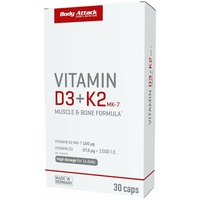(607,36 Euro/kg) Body Attack Vitamin D3 + K2 Caps - 30 Kapseln
