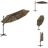 Vidaxl - Sonnenschirm mit Aluminium-Mast 4-lagig Taupe 3x3 m - Sonnenschirm - Gartenschirm - Terrassenüberdachung - Sonnenschutz - Polyester