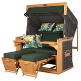 dekoVries GmbH Strandkorb deVries PURE® Friesland Sylt XL - PE stone grey - Dessin 244 - inkl. Schutzhülle