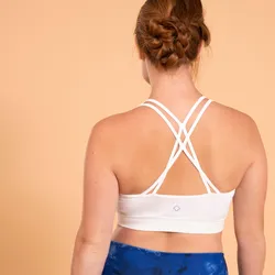 Bustier dynamisches Yoga Damen - weiss, weiß, XL