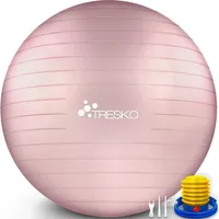 TRESKO Gymnastikball Anti-Burst, groß, Ø 55cm, mit Pumpe, rose-gold