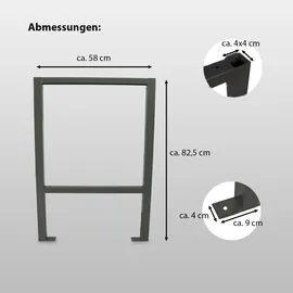 Trutzholm Untergestell Stahl grau Paar Traglast bis 200 kg
