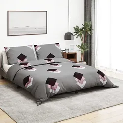Bettwäsche-Set Grau 220x240 cm aus weicher Baumwolle