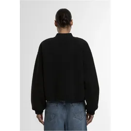 URBAN CLASSICS Bomberjacke URBAN CLASSICS "Urban Classics Ladies Structured Bomber Jacket", Damen, Gr. 5XL, schwarz, 100% Polyester, unifarben, normal, amerikanischer Ausschnitt, Jacken Bomberjacke