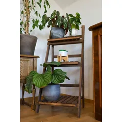 Tannenholz Pflanzentreppe 99cm klappbar Blumenständer Badezimmer Handtuch Regal braun