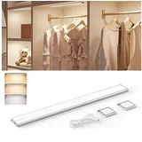 Quntis LED Unterbauleuchte LED Schrankleuchte 38/40 cm Unterschrankleuchte, Küchenunterbauleuchte, 2000 mAh Akku, 3 Farbtemperaturen, LED festintegriert, LED Leiste, Neutralweiß, Kaltweiß, Warmweiß, Schrankbeleuchtung, Unterbauleuchte, Unterbaulampe, Nachtlicht weiß 40 cm