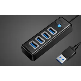 COFI Orico PW4U-U3-015-BK-EP Hub Adapter USB auf 4x USB 3.0, 5 Gbps, mit 4 USB 3.0-Anschlüssen 0,15m Schwarz