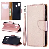 Dclbo Hülle für Samsung Galaxy A40,Handyhülle Flip Case Hülle Leder Schutzhülle Klapphülle Tasche mit Magnet Geldbörse Cover Leder Handytasche Lederhülle für Samsung Galaxy A40-Rose Gold