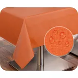 Tischdecke Tischläufer Leinen Struktur, abwischbar schmutzabweisend, Baumwolle, Farbe und Größe wählbar (Tischdecke rund 140 cm, Apricot)