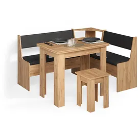 livinity® Eckbankgruppe Tiberio Goldkraft Eiche 150 x 120 cm mit Tisch