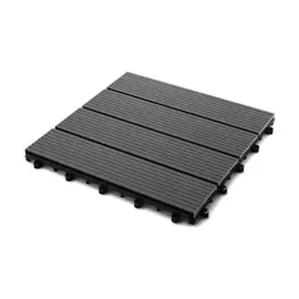 SAM Outillage Terrassenfliesen wpc anthrazit 1m 2 Stecksystem 11 Stück Roma