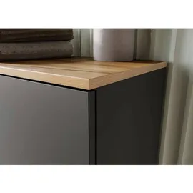 Germania Hochschrank GW-Yonkers, in Graphit/Navarra-Eiche-Nb., mit Türdämpfung, 34 x 190 x 34 cm (BxHxT)