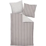 JANINE Interlock Jersey Bettwäsche Gestreift Braun 80 x 80 cm