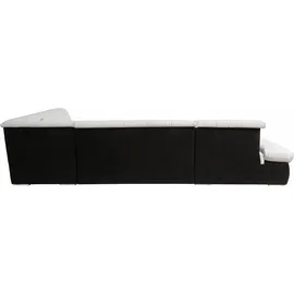 DOMO collection "MORIC 353x80x95 cm, Microfaser PRIMABELLE-Struktur Recamiere links silberfarben (schwarz, silber (46078736-0)