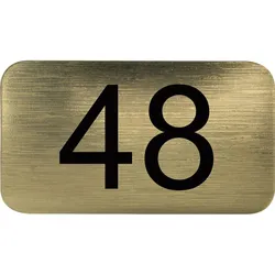 Nummernschild selbstklebend, 35 x 20 mm, Type 48, Kunststoff gold metallic