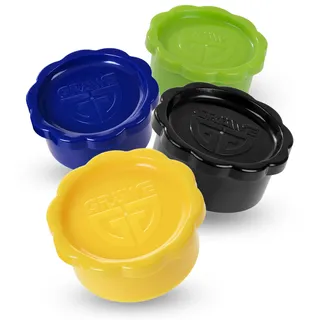 Gräwe Deckel für Sodastream Penguin und Crystal, 4er Set Flaschendeckel, absolut dicht, bunte Zusammenstellung in Gelb, Schwarz, Grün, Blau