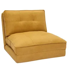 miliboo Schlafsessel aus senfgelbem Stoff mit Samteffekt 1-Sitzer SALLY