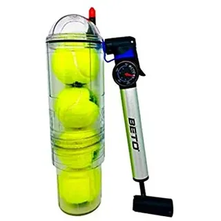 TUBOPLUS POLICARBONATO UG-965T-RORR Tubox4 Crystal + Pumpe mit Manometer Beto-Tennis-und Paddelbälle, Transparent, 4 Pelotas