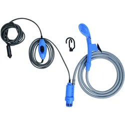 Reisedusche AQUAFRESH - 12V Tauchpumpe - 2m Schlauch - Brausekopf - Für 12V KFZ ...