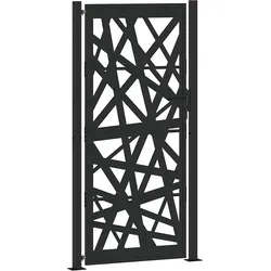 vidaXL Gartentor Schwarz 105x205 cm Stahl Lichtdesign